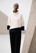 Colour-block Cowl Neck Jumper - Cream/Black / XS image