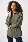 Embroidered Hip-length Shirt - Green / XS image