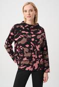 High Neck Animal-print Pullover - Black Mix / XS image