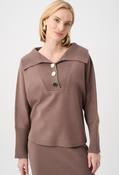 Button Detail Knit Jumper - Taupe / S image