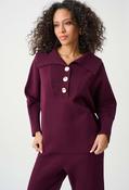 Button Detail Knit Jumper - Burgundy / XS image