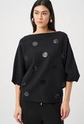 Embellished Polka Dot Pullover - Black / XS image