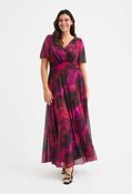 Isabelle Curve+ Float Sleeve Maxi Dress - Wine / 18 image