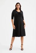 Cowl Neck '1940s' Dress - Black / 20