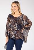 Leopard Silk Blouse - Blue / F/S image