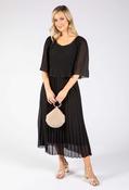Plisse Pleated Pop Over Dress - Black / F/S image