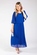 Plisse Pleated Pop Over Dress - Royal Blue / F/S image