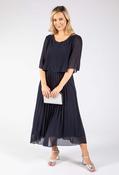 Plisse Pleated Pop Over Dress - Navy / F/S image
