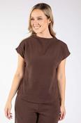 Matty Short Sleeve Knit Top - Brown / XL image