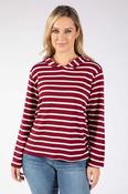 Striped Print Hoodie - Burgundy / F/S