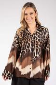 Leopard Print Satin Blouse - Brown Mix / F/S