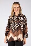 Leopard Print Satin Blouse - Brown Mix / F/S image