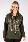 Love Leopard Hoodie - Green / F/S