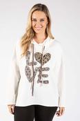 Love Leopard Hoodie - Off White / F/S