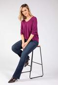 Fine Knit V-Neck Jumper - Plum / F/S image