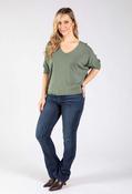 Fine Knit V-Neck Jumper - Khaki / F/S image