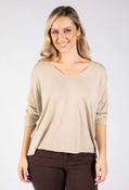 Fine Knit V-Neck Jumper - Beige / F/S image