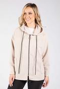 Ribbed Zip-Up Jacket - Beige / F/S image