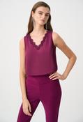 Lace Trim V-Neck Top - Plum / 18 image