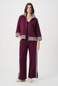 Relaxed Striped Trousers - Plum / L image