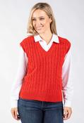 Curragh Cable Knit Vest - Red / 10 image