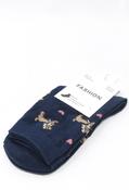 Dachshund and Heart Socks - Navy / F/S image