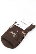 Dachshund and Heart Socks - Coffee / F/S image
