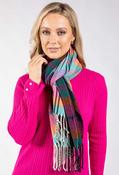 Check Design Knit Scarf - Fushia / F/S image
