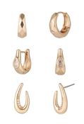 Cubic Zirconia 3-Pack Earrings - Gold / One image
