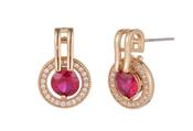 Red Cubic Zirconia Earrings - Gold / One image