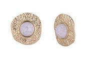 Marble Effect Statement Earrings - Gold / One image