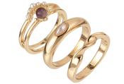 Multi Stone Rings - Gold / S/M image