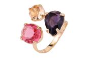 Multi Stone Statement Ring S/M - Gold / S/M image