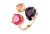 Cubic Zirconia Statement Ring M/L - Gold / M/L image