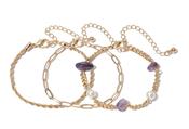 Layered Chain Bracelets - Gold / One image
