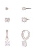 Cubic Zirconia Set of Earrings - Silver / One image