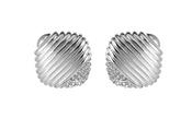 Glass Crystal Chunky Earrings - Silver / One image