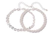 2 Piece Chain Bracelets - Silver / One image