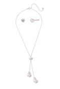 Silver &amp; Pearl Necklace Set - Silver / One image