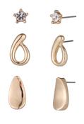 Glass Crystal Earring Set - Gold / One image