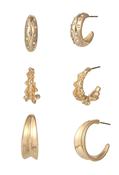Hoop Earring Set - Gold / One image