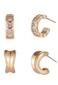 Cubic Zirconia Earring Set - Gold / One image