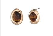 Amber Gemstone Earrings - Gold / One image