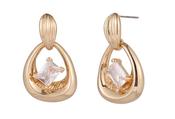 Cubic Zirconia Teardrop Earrings - Gold / One image