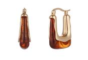 Tortoise Shell Hoop Earrings - Gold / One image
