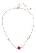 Red Cubic Zirconia Necklace - Gold / One image
