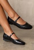Leather Look Ribbon Ballet - Black / 37 image