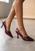 Ruffle Court Heel - Wine / 36 image