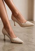 Ruffle Court Heel - Off White / 36 image