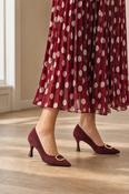 Suede Look Court Heel - Wine / 37 image